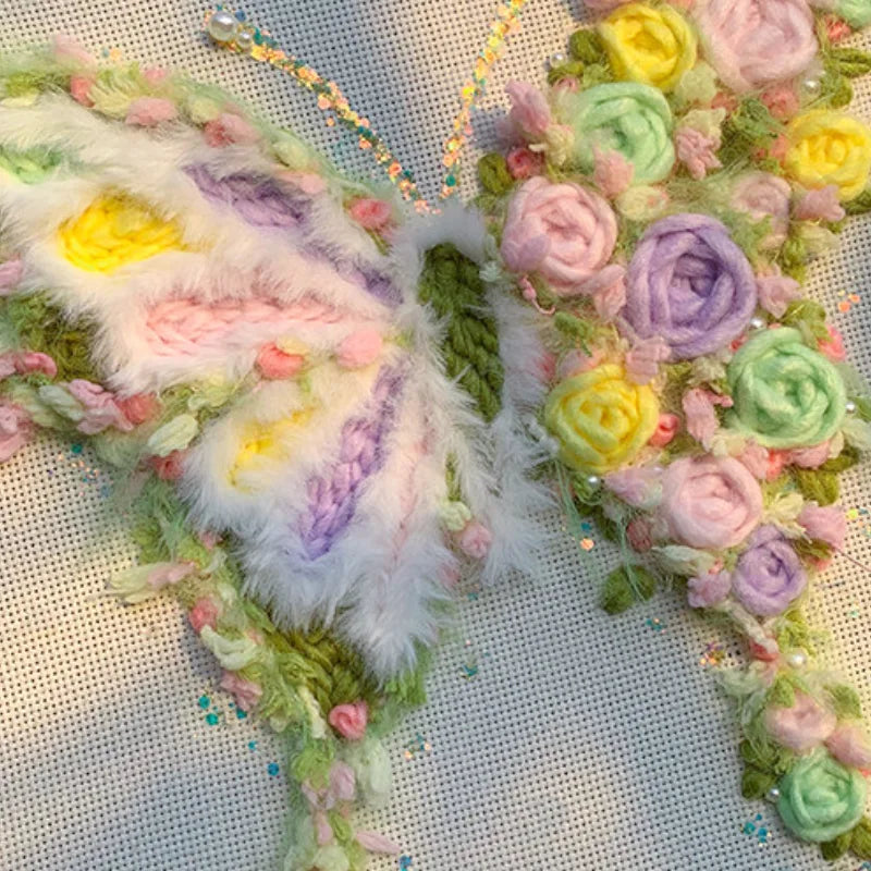 Floral Butterfly Punch Needle Kit