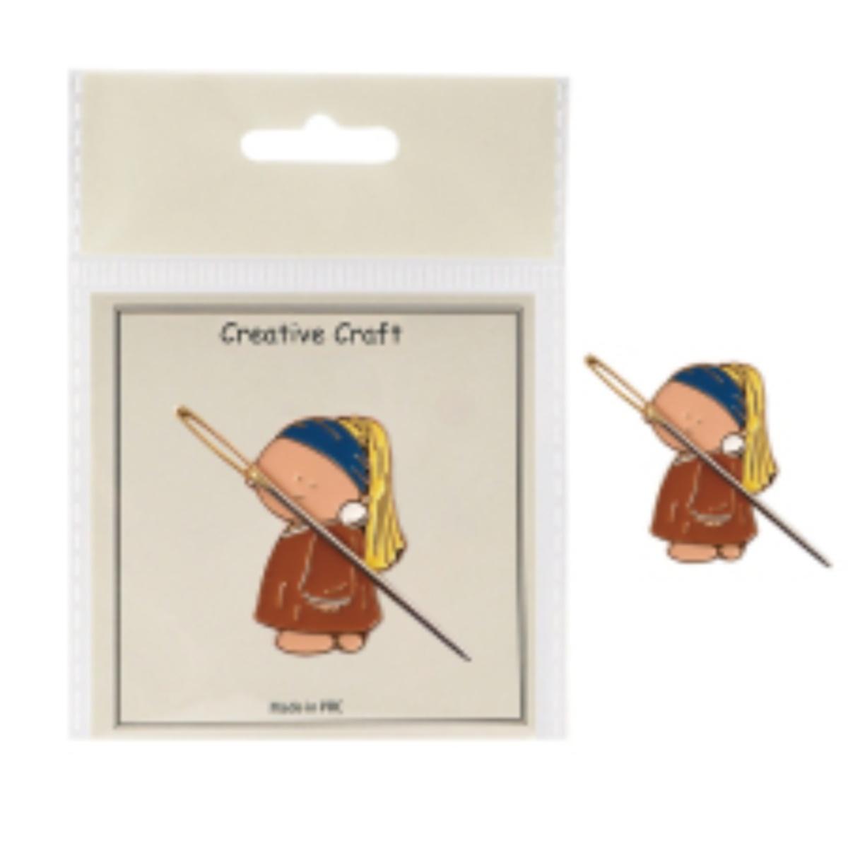 Calivra Craft Cute Girl Magnetic Needle Minder for sewing projects.