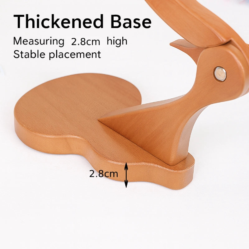 Thickened 2.8cm high wooden base of a Calivra Craft violin-style needlework table stand.