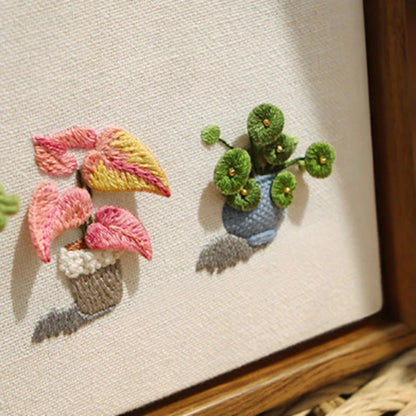 3D Green Plant Embroidery Kit