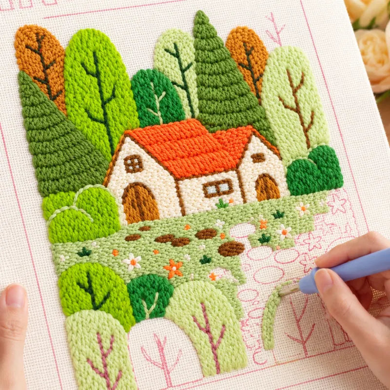 Cozy Cottage Punch Needle Kit