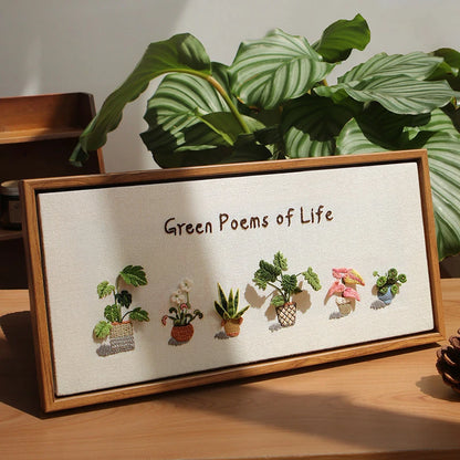3D Green Plant Embroidery Kit