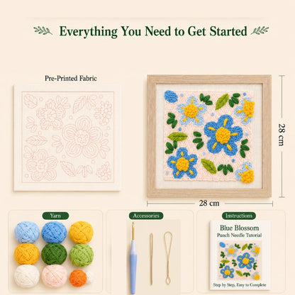Blue Blossom Punch Needle Kit