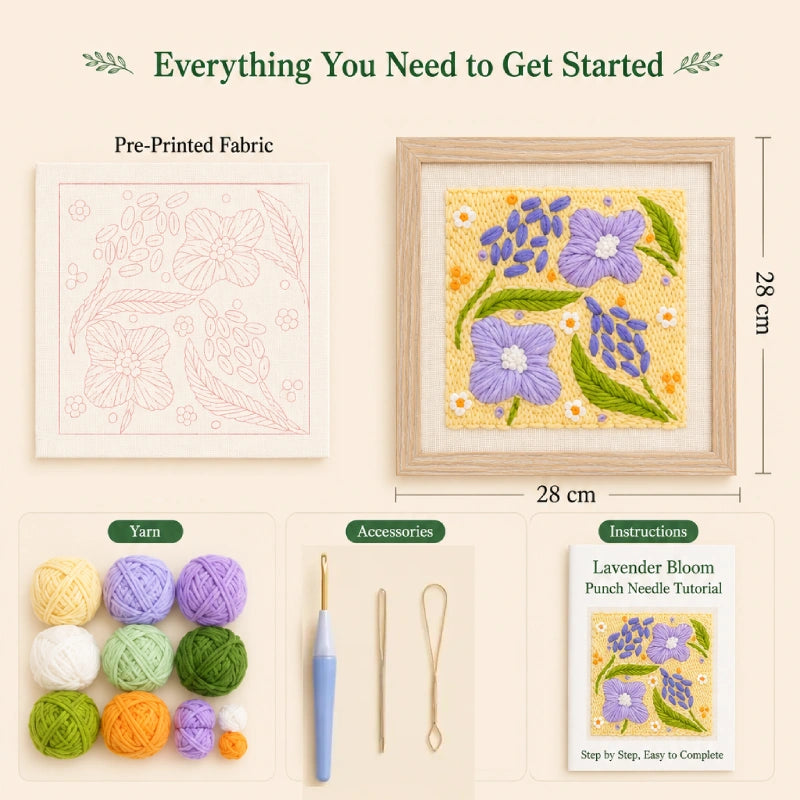 Purple Blossom Punch Needle Kit