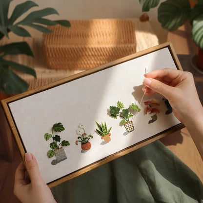 3D Green Plant Embroidery Kit