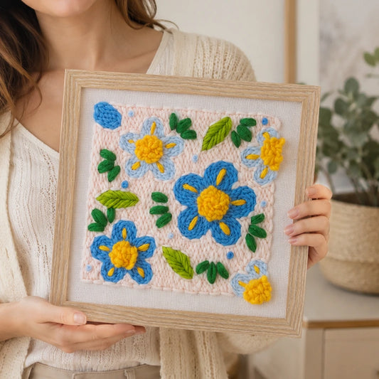 Blue Blossom Punch Needle Kit