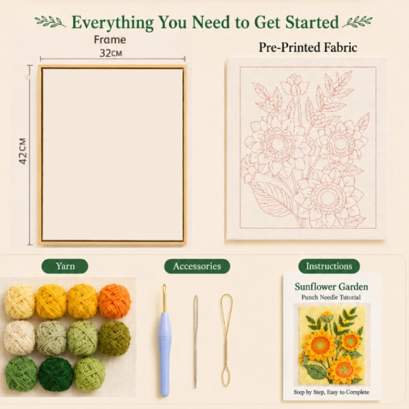 Sunflowers Punch Needle Kit