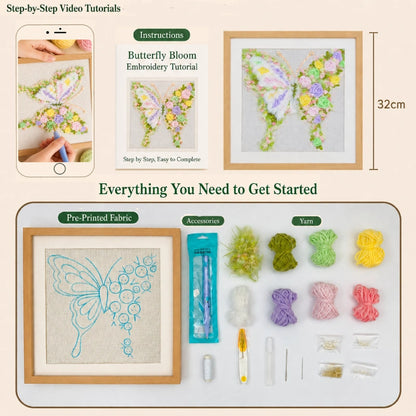 Floral Butterfly Punch Needle Kit