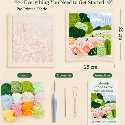 Floral Landscape Punch Needle Kit