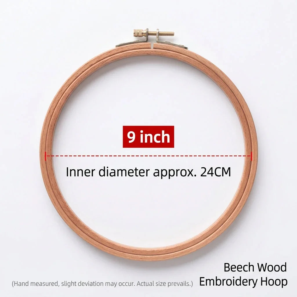 9 inch 24cm Beech Wood Embroidery Hoop by Calivra Craft