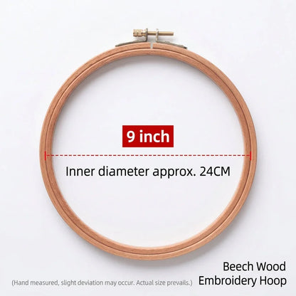 9 inch 24cm Beech Wood Embroidery Hoop by Calivra Craft