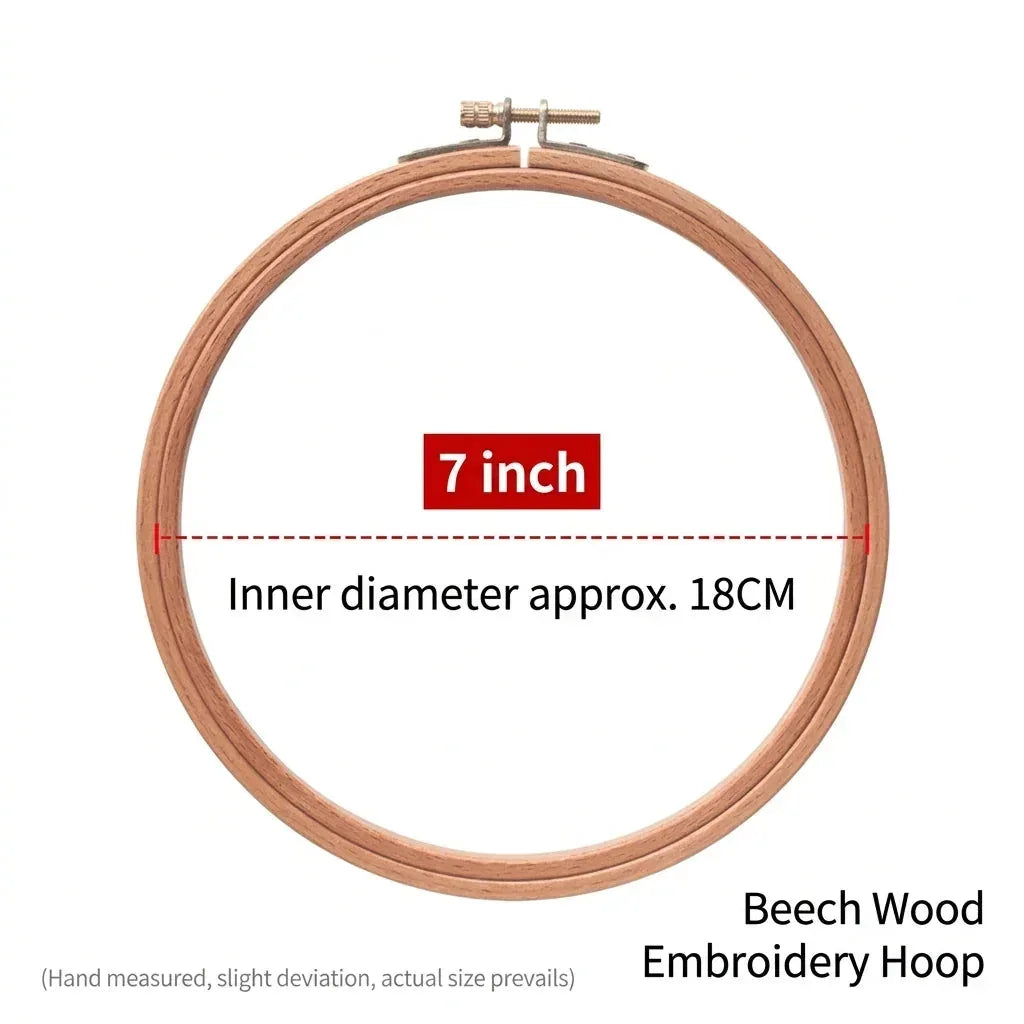 Calivra Craft 7 inch beech wood embroidery hoop with 18cm inner diameter