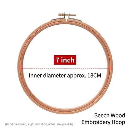 Calivra Craft 7 inch beech wood embroidery hoop with 18cm inner diameter