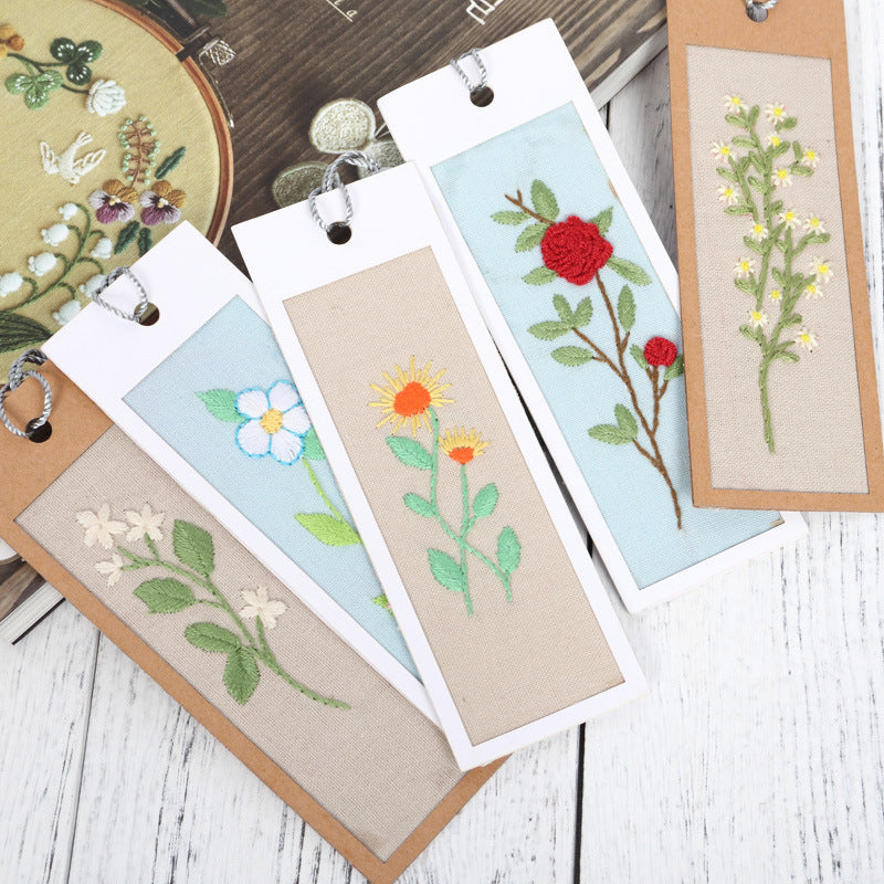 5-Piece Embroidered Bookmark Kit