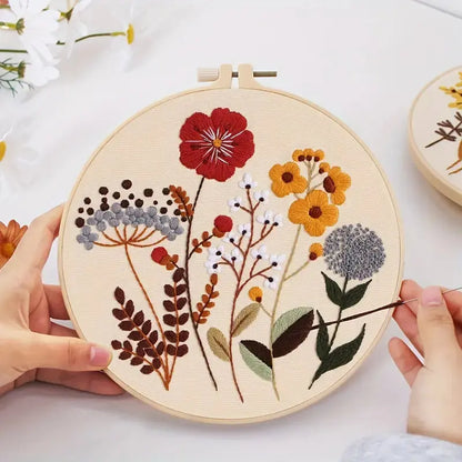 4pcs Floral Embroidery Kits