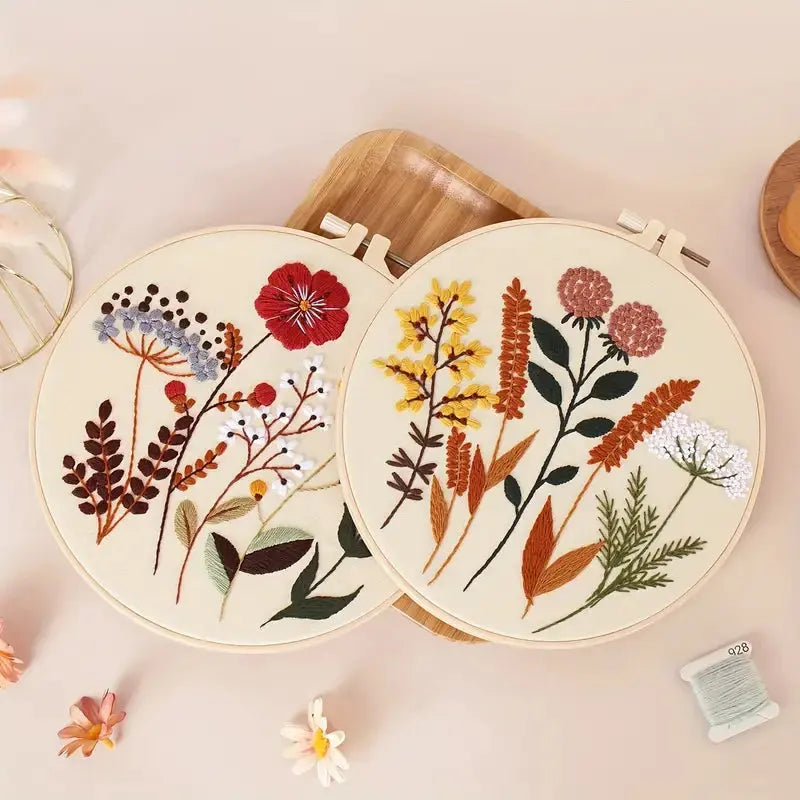 4pcs Floral Embroidery Kits