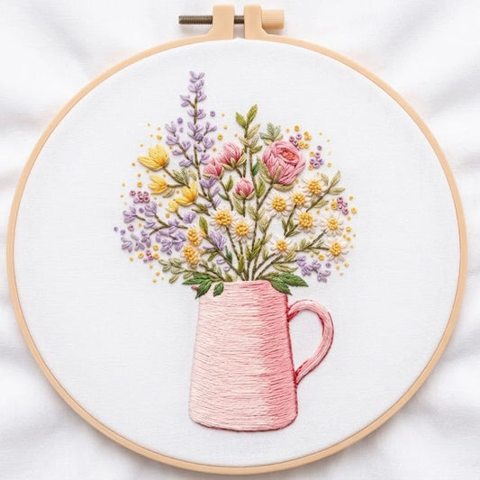 FFlower Bouquet Embroidery Kit - Spring Blooms