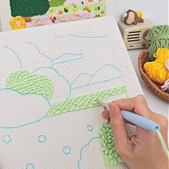 Floral Landscape Punch Needle Kit