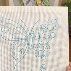 Floral Butterfly Punch Needle Kit