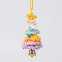 Knitted Colorful Christmas Tree Bell Pendant Style E (Finished Product)