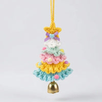 Knitted Colorful Christmas Tree Bell Pendant Style D (Finished Product)