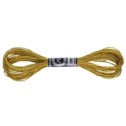 Gold metallic embroidery floss skein for crafting