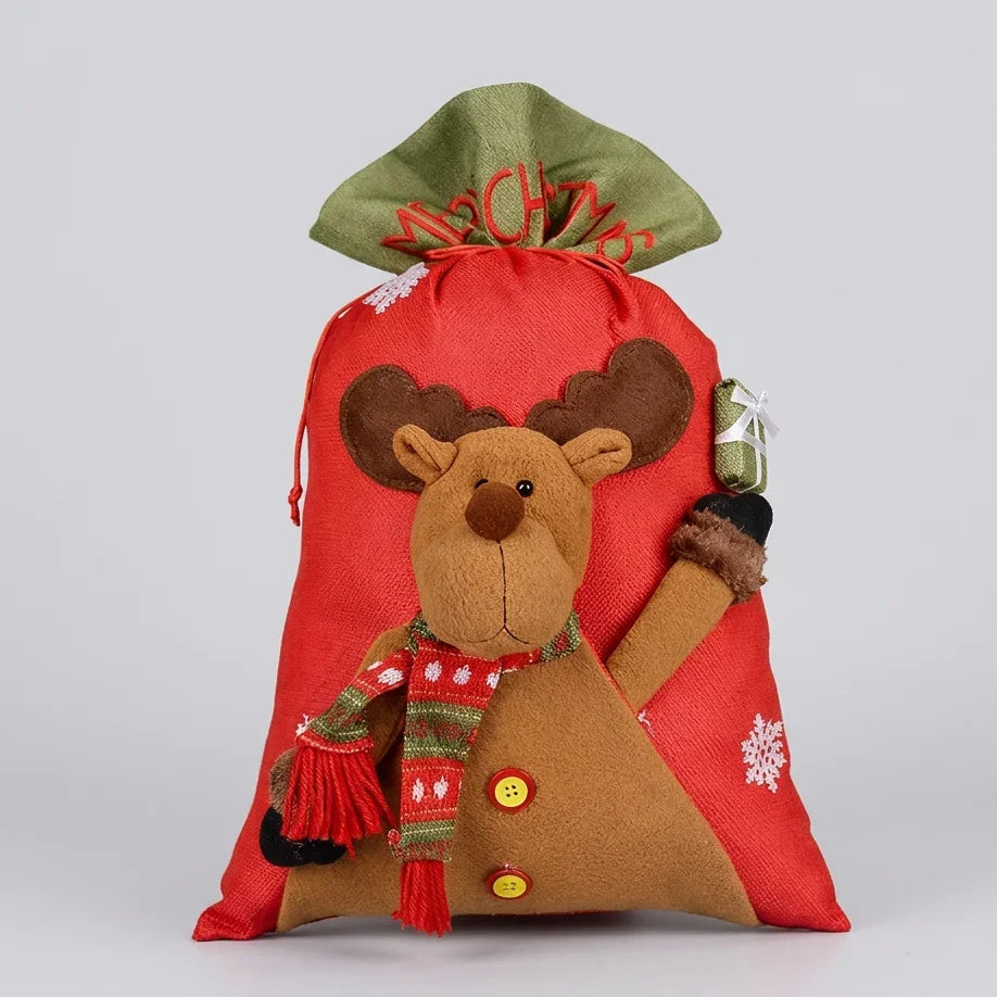 Christmas Santa Gift Bag Knitted Apple Pouch