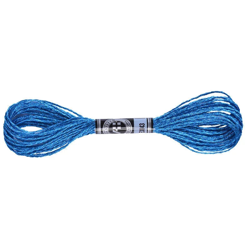 Calivra Craft blue metallic sparkle embroidery floss skein