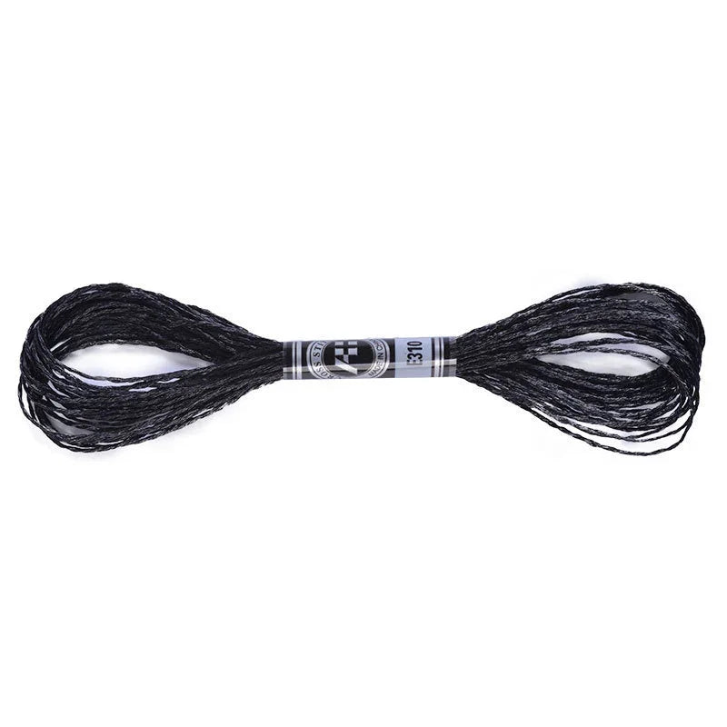 Black metallic embroidery floss skein by Calivra Craft