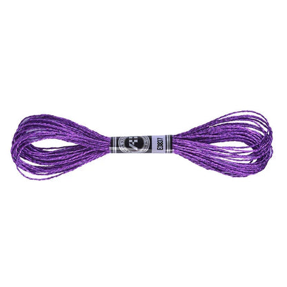 Skein of purple metallic sparkle embroidery floss by Calivra Craft
