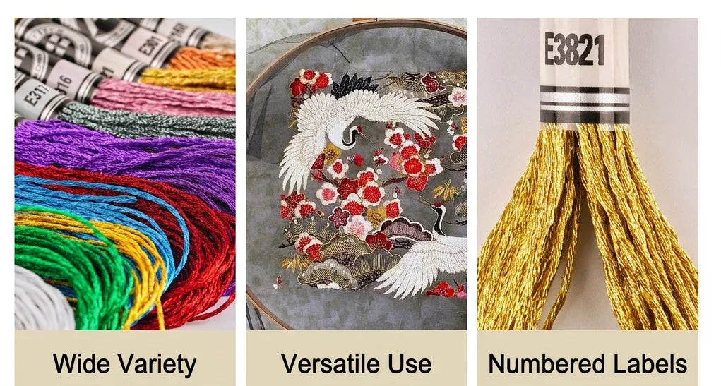 Metallic Embroidery Thread Set
