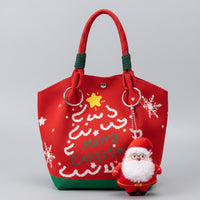 Red Christmas Tree Buckle Bag + Eyeglasses Santa Claus Hanging Chain
