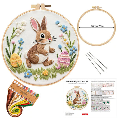 This charming kit showcases a curious bunny hopping through a field of delicate flowers and pastel Easter eggs. The cheerful design, with its soft colors and floral details, brings the lively spirit of spring and Easter right into your space.