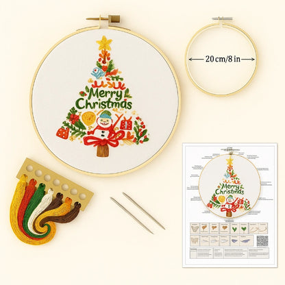 This Christmas embroidery kit includes everything you need to start stitching right away! Each set comes with:

1 embroidery hoop

1 pre-printed fabric with the festive pattern

2 embroidery needles

1 set of colour-matched threads

Perfect for beginners and handmade lovers, this kit makes crafting simple and joyful. Whether for Christmas decoration or as a thoughtful gift, it’s a creative way to bring warmth and festive charm into your home.