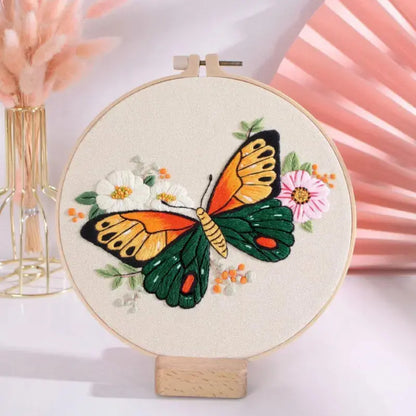 hand embroidery kit for adults – butterfly theme