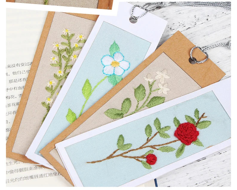 5-Piece Embroidered Bookmark Kit